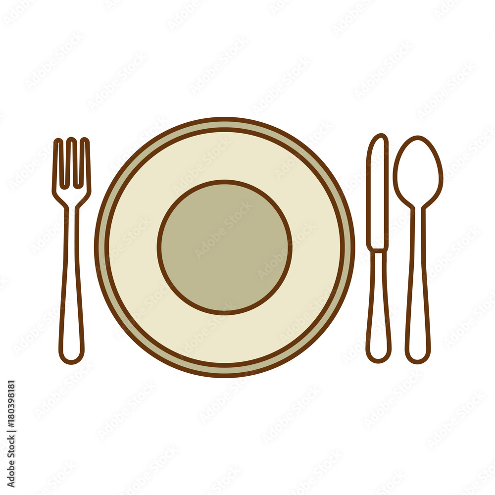 dish with cutleries icon vector illustration design dish with cutleries icon vector illustration design