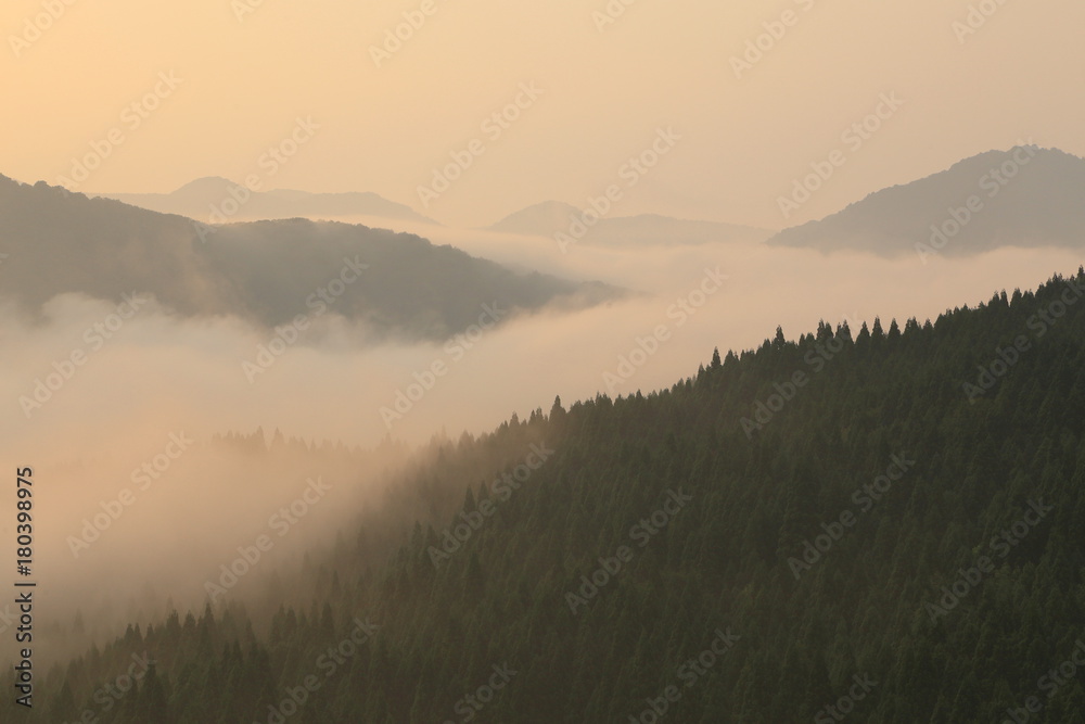 夜明けの最上峡を流れる霧の川(山形県戸沢村)Dawn of Mogami-gorges / Tozawa, Yamagata, Japan 夜明けの最上峡を流れる霧の川(山形県戸沢村)Dawn of Mogami-gorges / Tozawa, Yamagata, Japan
