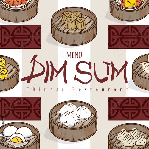 menu dim sum chinese food restaurant template design