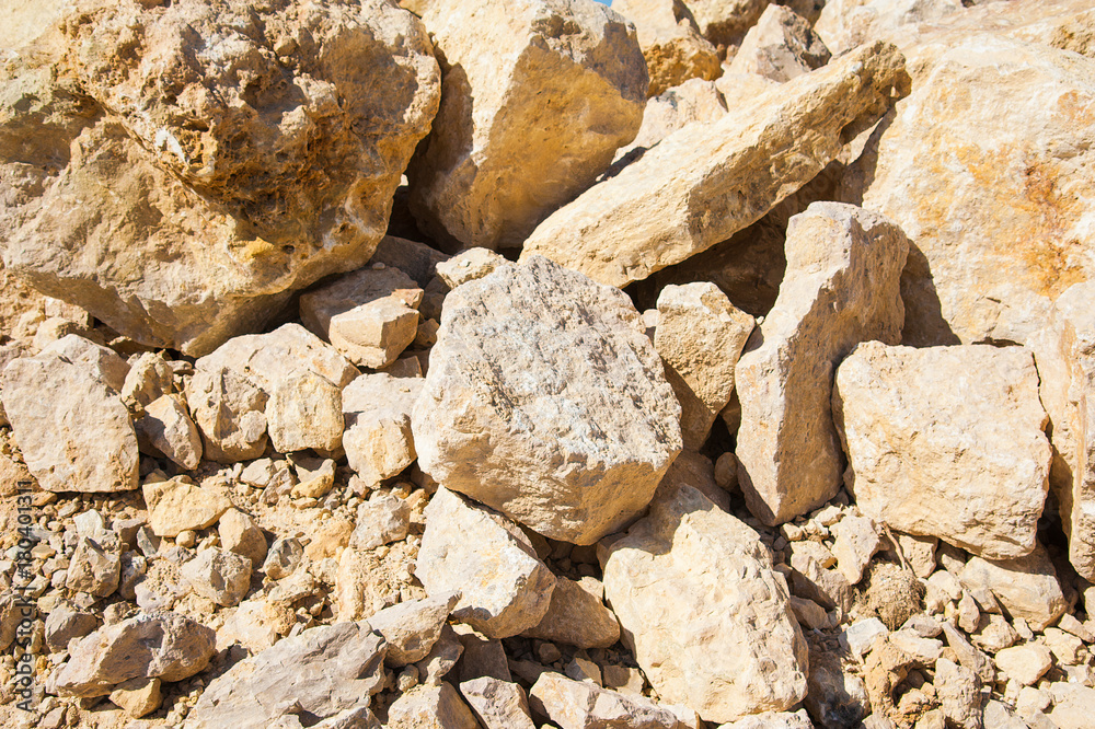 Production of stone at a forsaken quarry Production of stone at a forsaken quarry