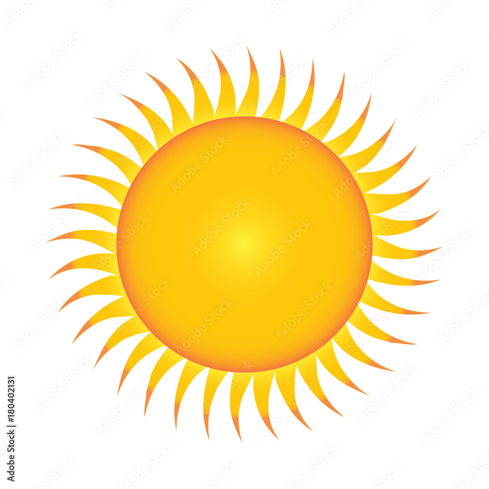 Flat sun icon. illustration on white background Flat sun icon. illustration on white background