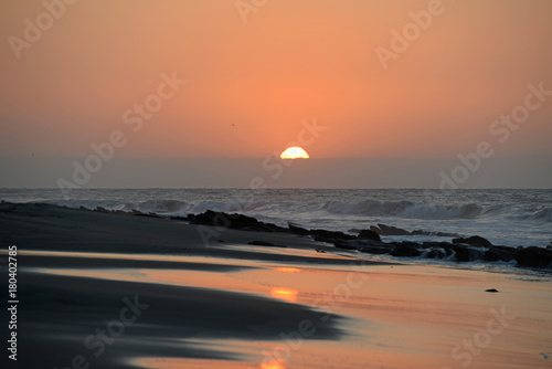 Mancora Beach at sunset photo