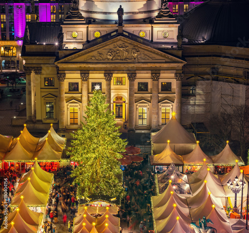 Christmas market near Deutscher Dom in Berlin, Germany
