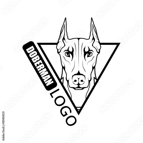 Doberman dog logo. Pet Emblem