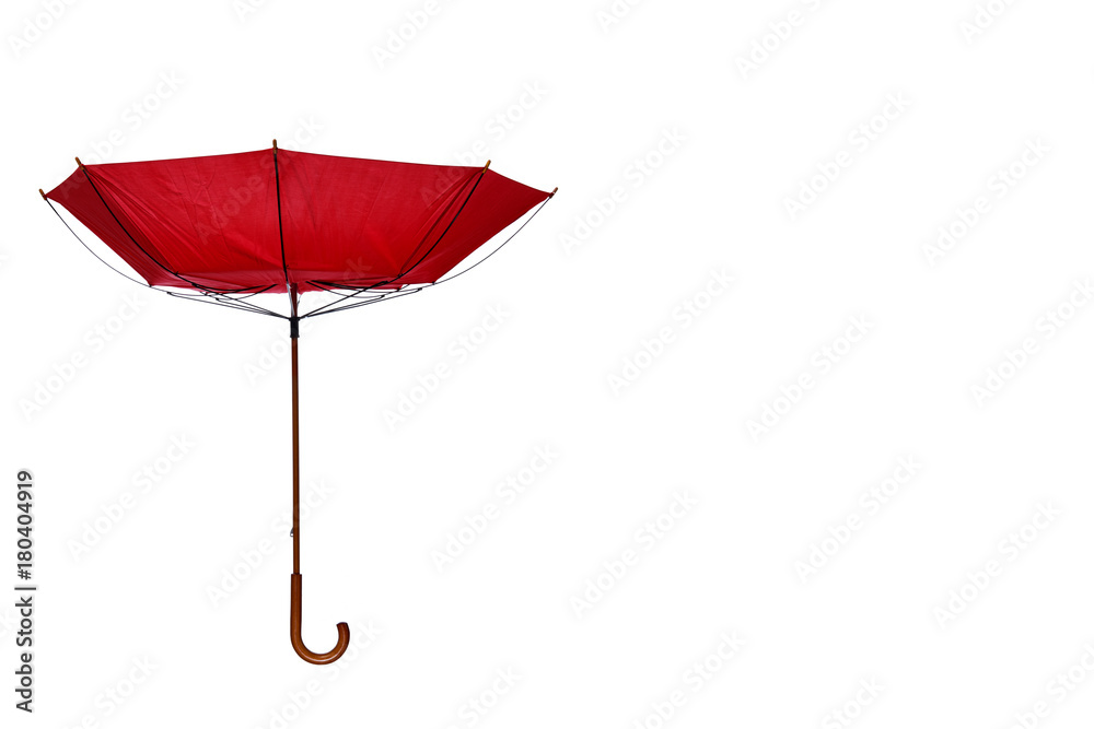 Inside Out Red Umbrella Off Center on White Background Stock Photo | Adobe  Stock