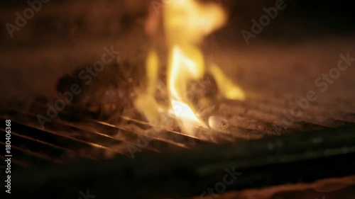 Beef steak fried in the oven at the fire