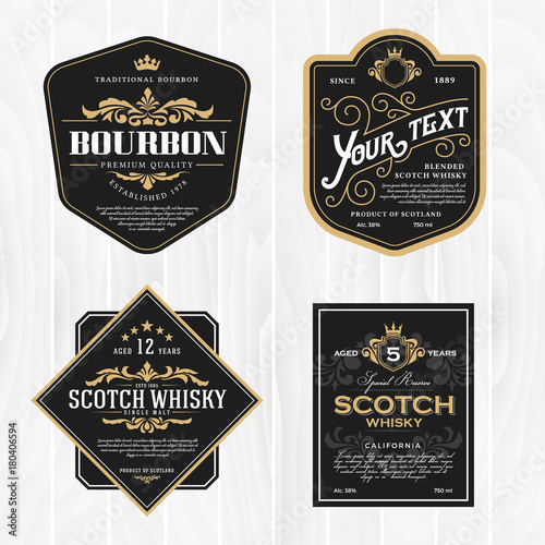 Print op canvas Classic vintage frame for whisky labels