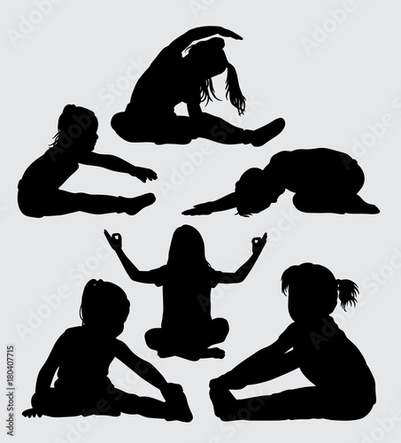 Kids training silhouette. good use for symbol, logo, web icon, mascot, sticker, sign, or any design you want.
