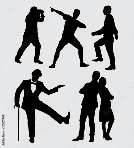 People male and female silhouette. good use for symbol, logo, web icon, mascot, sticker, sign, or any design you want.
