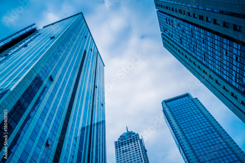 architectural complex against sky in downtown tianjin  china.