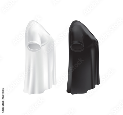 Mockup of women s t-shirts - tunics. White, black variants of templates.