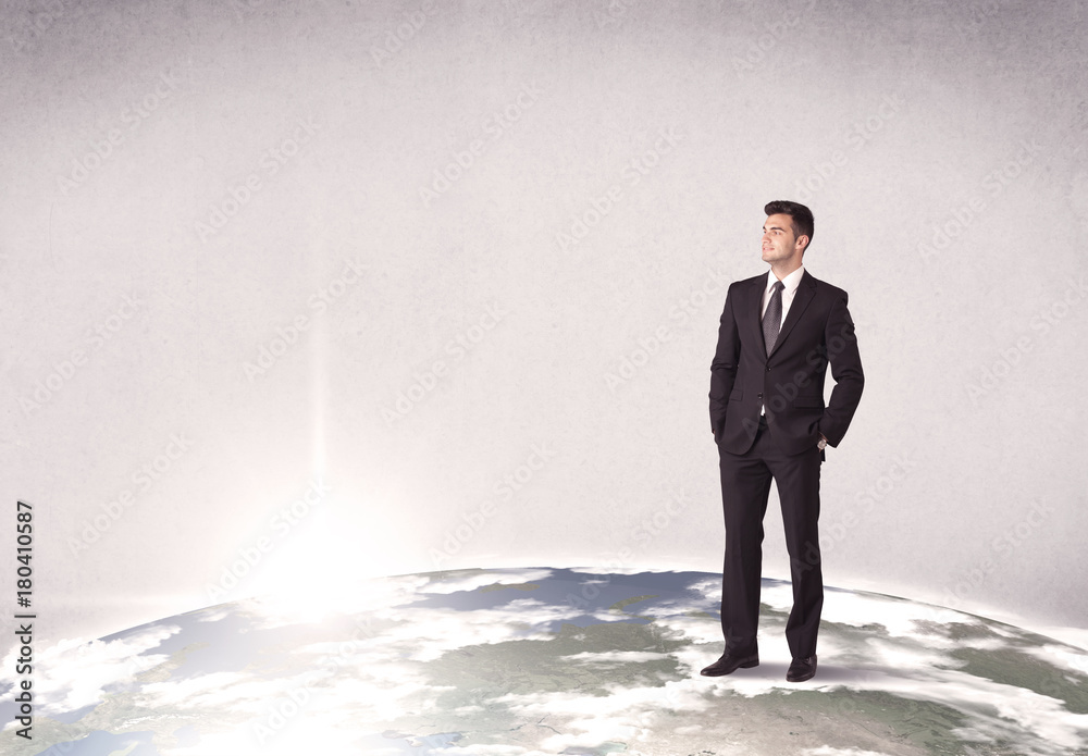 Fototapeta premium man standing in front of city landscape