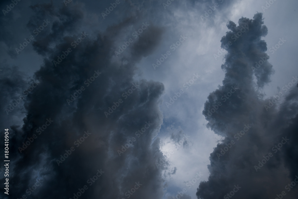 dark storm clouds with background,Dark clouds before a thunder-storm.