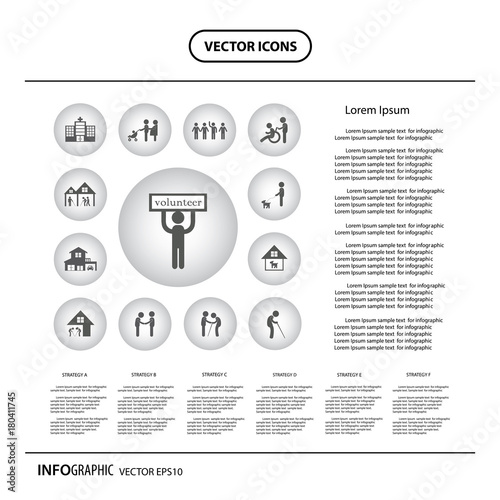 vector icon volunteer for non profit social service