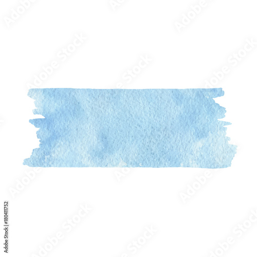 Hand painted blue watercolor texture isolated on the white backg