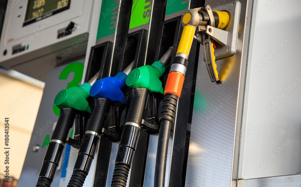 Fuel pumps at the service station. Fuel pumps at the service station.
