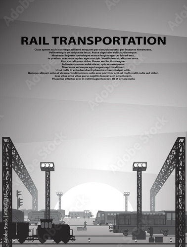 Vector illustration of a railway theme
