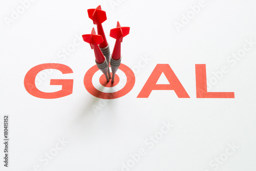 Goal text with dart on target photo