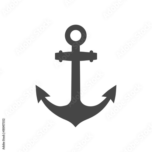 Vector anchor icon, Ship anchor or boat anchor flat icon