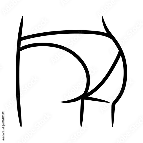 Bikini bottom or panties / knickers underwear line art vector icon for fashion apps and websites