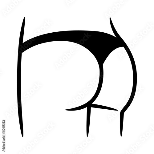 Bikini bottom or thong underwear flat vector icon for fashion apps and websites