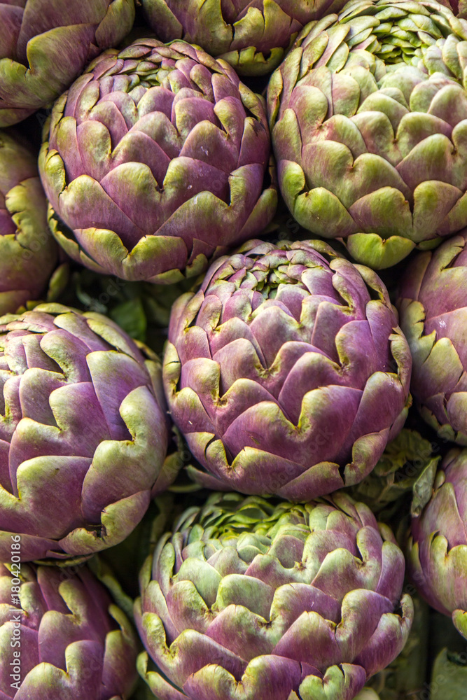 Fototapeta premium Head of the Artichokes on the market