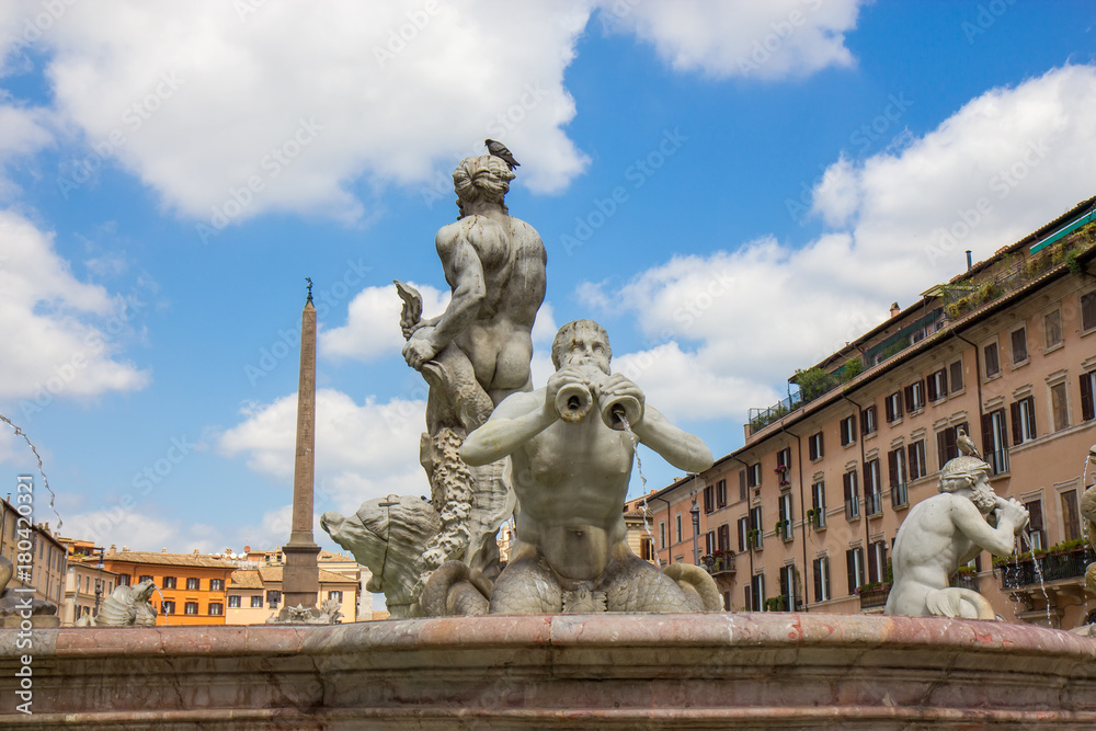 Obraz premium Fountain on the Navona square, Rome, Italy