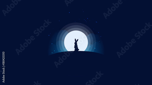 Lonely Rabbit Searches for Love Concept Background 