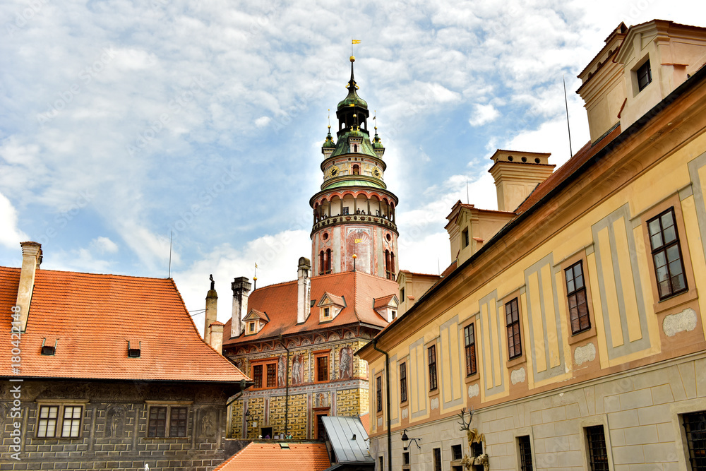 Czech krumlov.Architecture of the old city.