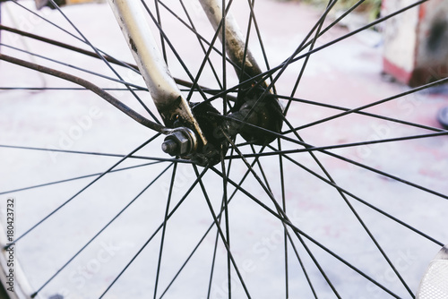 Vintage Bicycle Wheel , Close Up