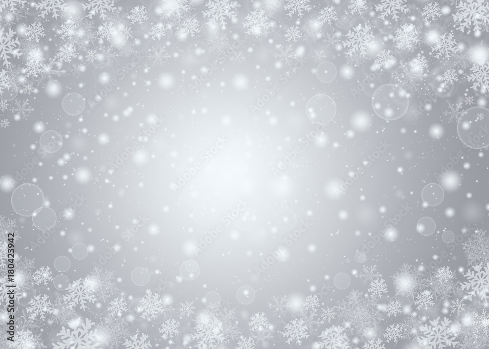 Christmas winter abstract background with snowflakes, bokeh lights and place for text. Christmas New Year's wallpaper Christmas winter abstract background with snowflakes, bokeh lights and place for text. Christmas New Year's wallpaper