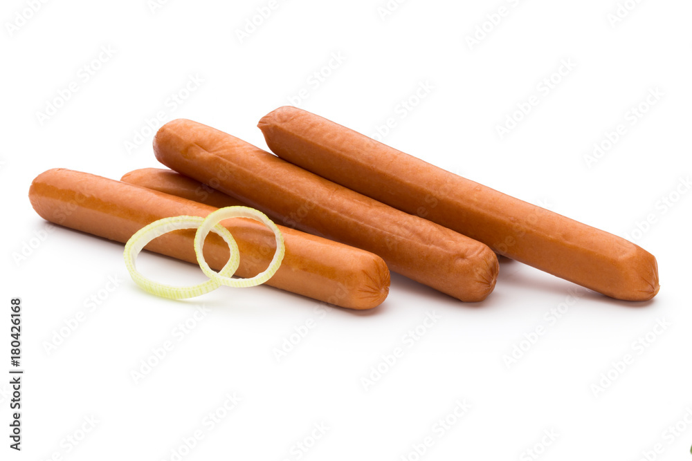 Fresh sausage isolated over white background. Fresh sausage isolated over white background.
