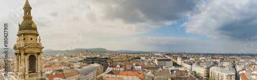 Panoramic view of Budapest from the dome of the cathedral