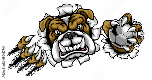 Bulldog Soccer Football Mascot