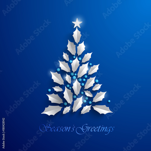 Christmas tree. Seasons Greeting. 