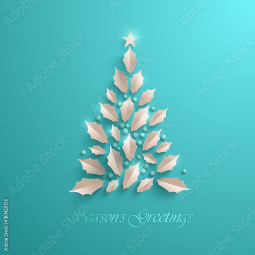 Christmas tree. Seasons Greeting. 
