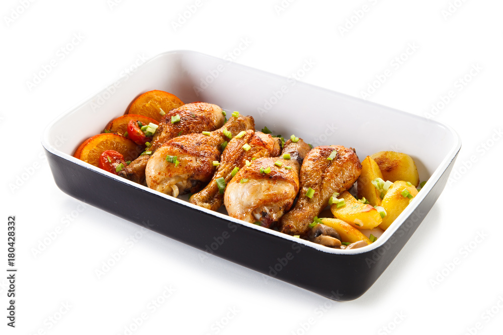 Roast chicken drumsticks and vegetables Roast chicken drumsticks and vegetables
