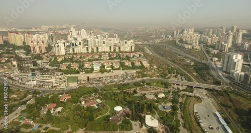 Aerial view of bahcesehir pond - istanbul Başakşehir Bahçeşehir Gölet bölgesinin havadan çekilmiş drone görüntüsü photo