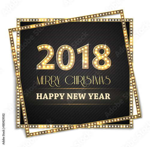 the 2018 New Year Count Symbol with Light Bulbs