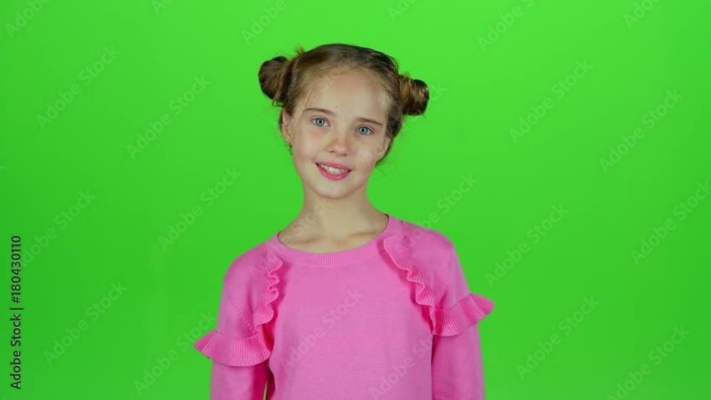 Baby shows different emotions. Green screen. Slow motion Baby shows different emotions. Green screen. Slow motion