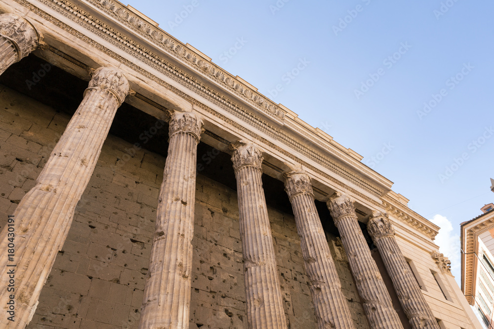 Columns of Hadrians Temple in Piazza di Pietra