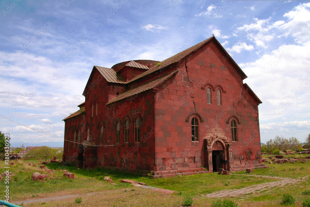 Exterior view to Aruchavank Cathedral aka Surb Grigor at Aruch, Aragatsotn Province, Armenia