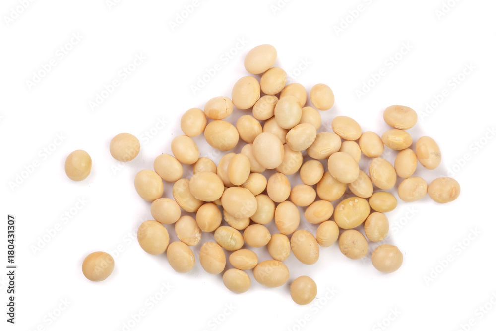 soybeans isolated on white background top view soybeans isolated on white background top view
