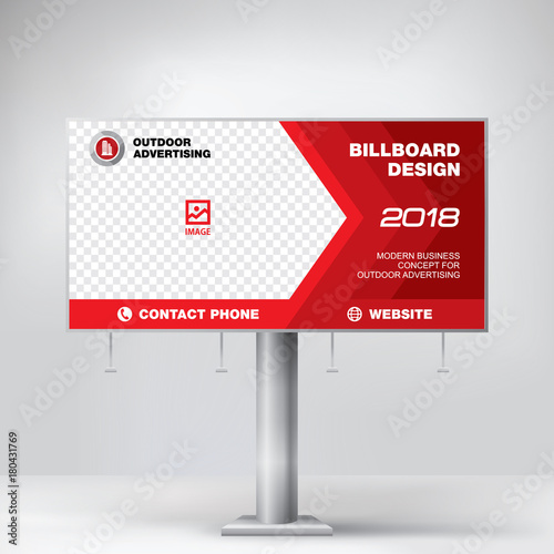 Billboard banner, modern design for outdoor advertising, template for posting photos and text, graphic background vector