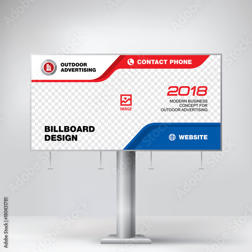 Billboard banner, modern design for outdoor advertising, template for posting photos and text, graphic background vector