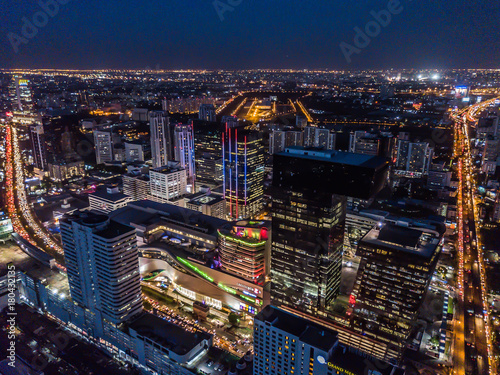Photography Bangkok from above by night