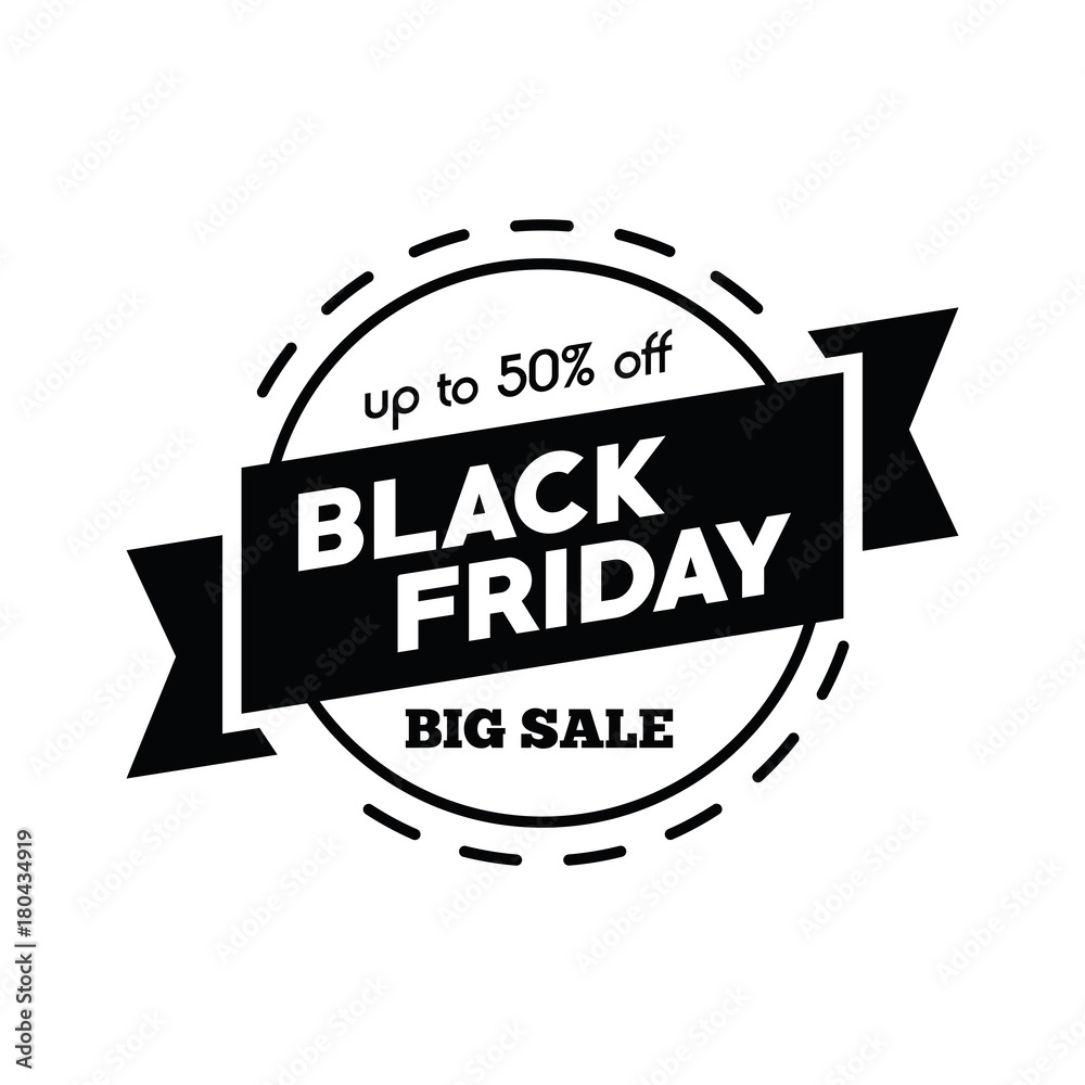 Obraz premium Big sale on black friday shopping on white background vector illustration