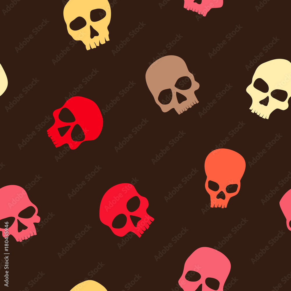 Seamless pattern with skulls for your design
