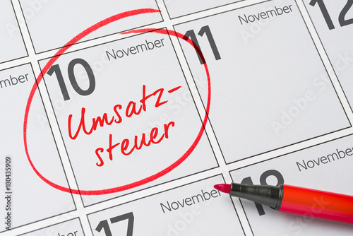 Umsatzsteuer - 10. November