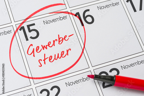 Gewerbesteuer - 15. November photo